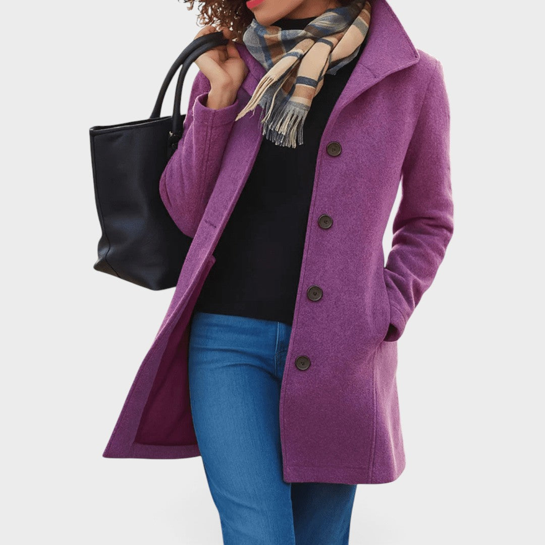 Annefleur | Katoenen trenchcoat met dubbele knopenrij
