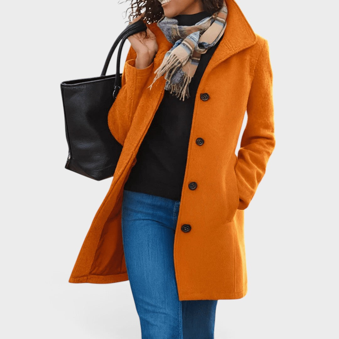 Annefleur | Katoenen trenchcoat met dubbele knopenrij