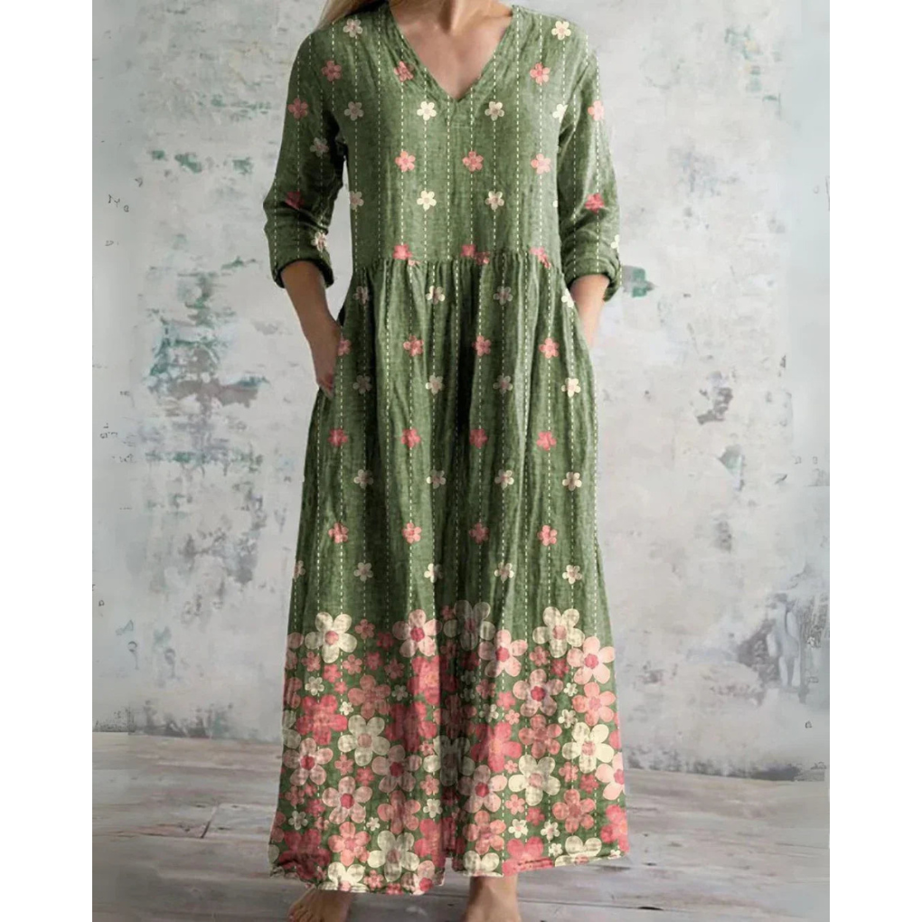 Eleonora | Maxijurk met vintage bloemenprint