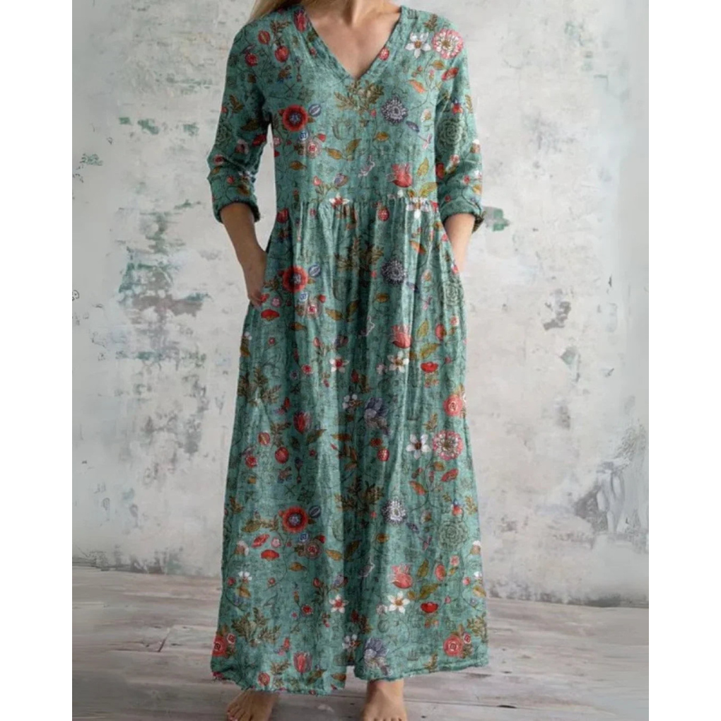 Eleonora | Maxijurk met vintage bloemenprint