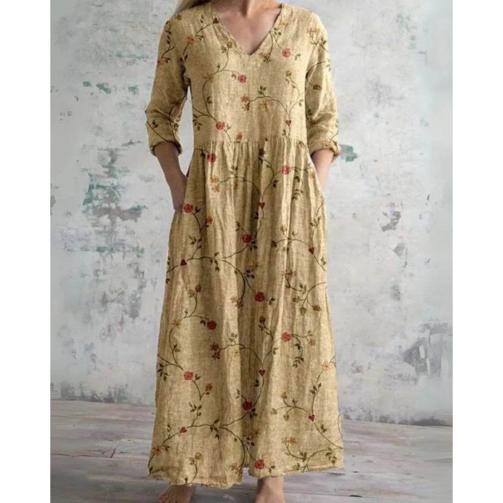 ELEANOR | MAXI JURK VINTAGE BLOEMEN