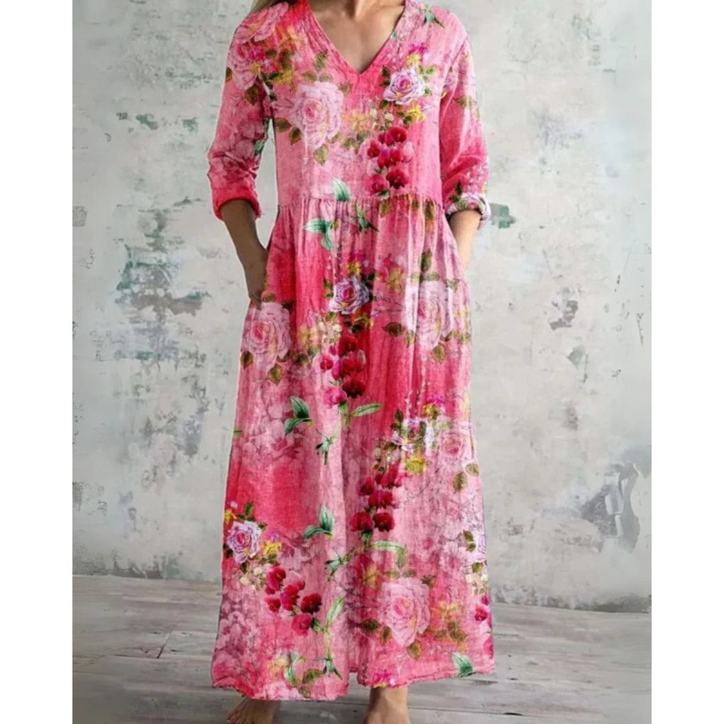 ELEANOR | MAXI JURK VINTAGE BLOEMEN