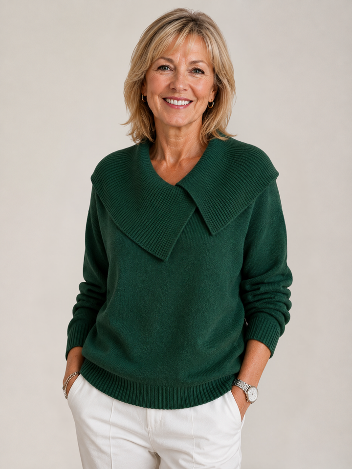Zachte verder Kragenpullover