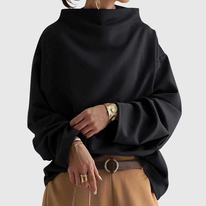 Lisa | Casual top met hoge kraag