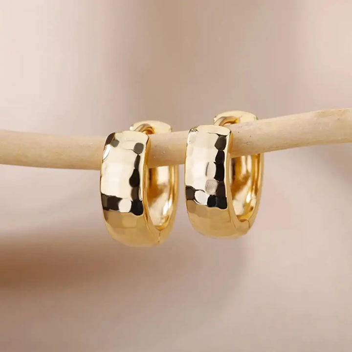 Tijdloze Sculpted Gouden Oorbellen