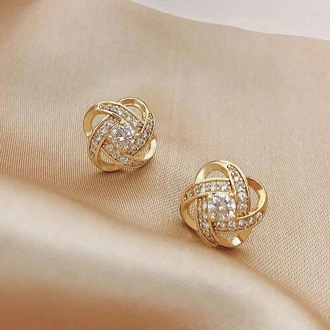 Zircon Knot Stud Oorbellen