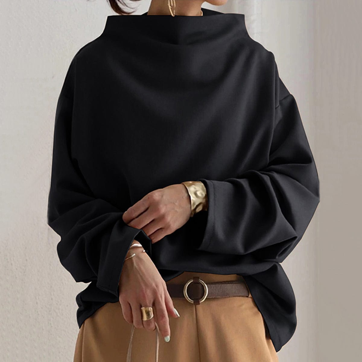 Christine | Casual top met opstaande kraag