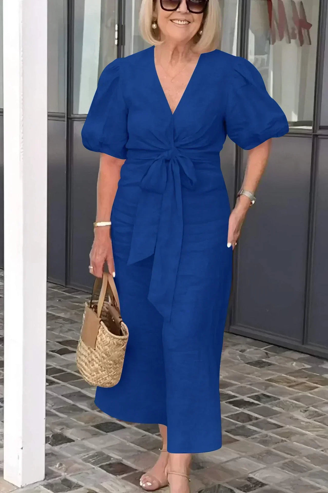 LYNORA | ELEGANTE MIDI JURK MET V-HALS