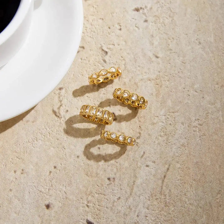 Variatie Baguette Zirkonia Ring Set