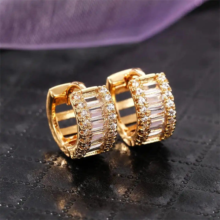 Mini Baguette Zirconia Hoops Oorbellen
