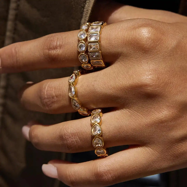 Variatie Baguette Zirkonia Ring Set