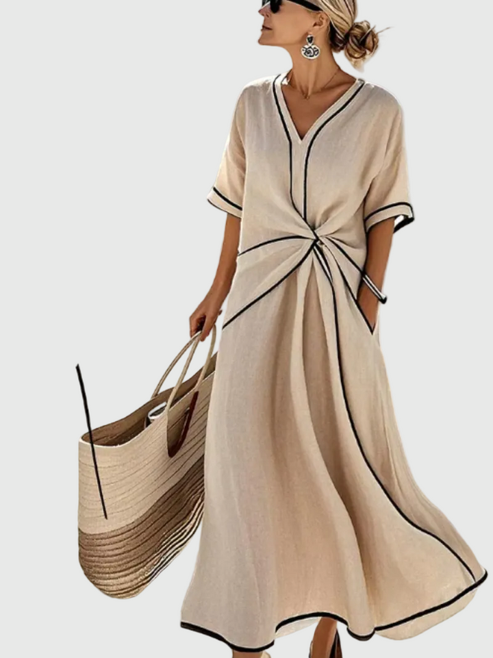 Helena | Maxi Jurk Drapé Zijkant