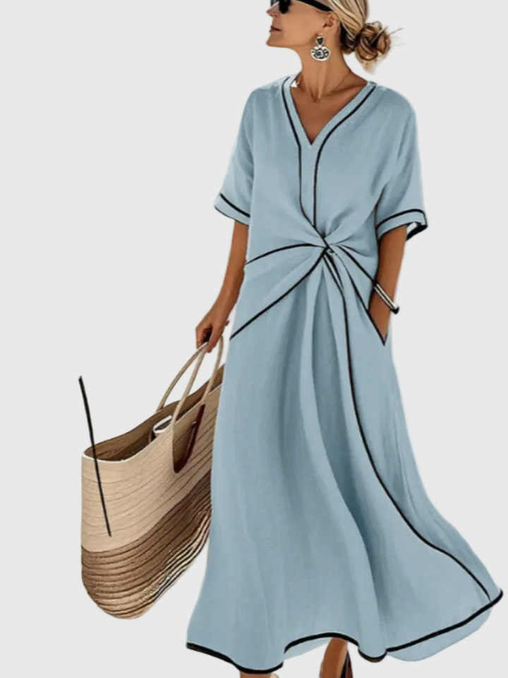 Helena | Maxi Jurk Drapé Zijkant