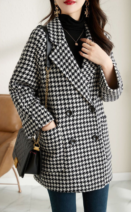 Audrey | Oversized Geruite Jas