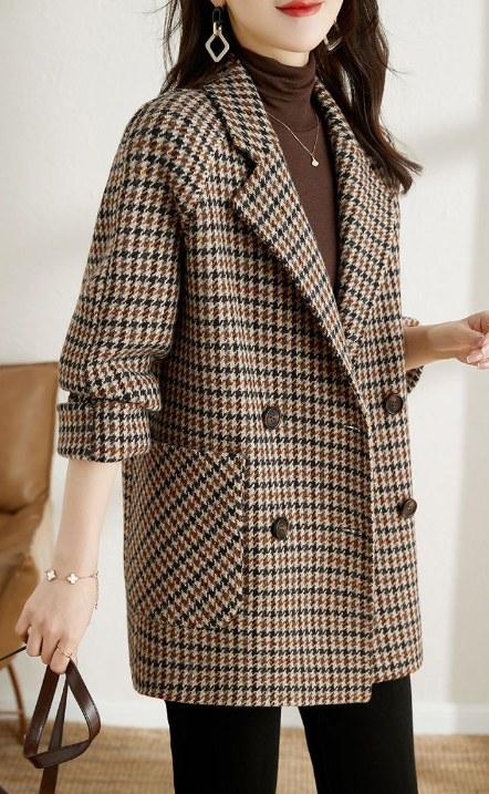 Audrey | Oversized Geruite Jas