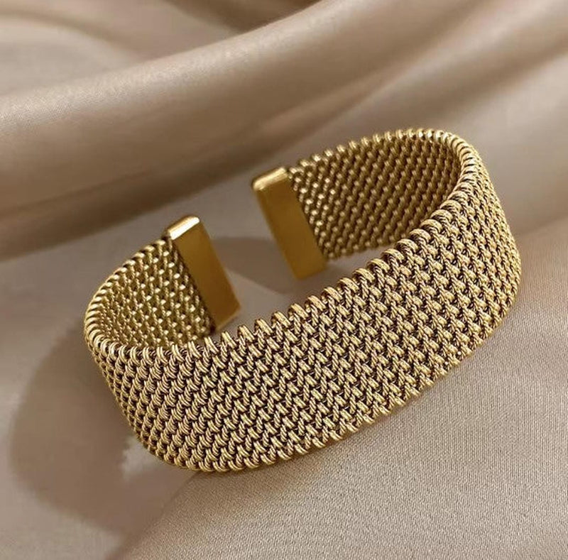 Vintage Gevlochten Gaas Open Klassieke Armband