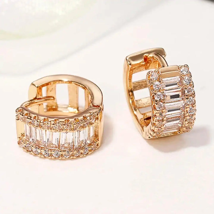 Mini Baguette Zirconia Hoops Oorbellen