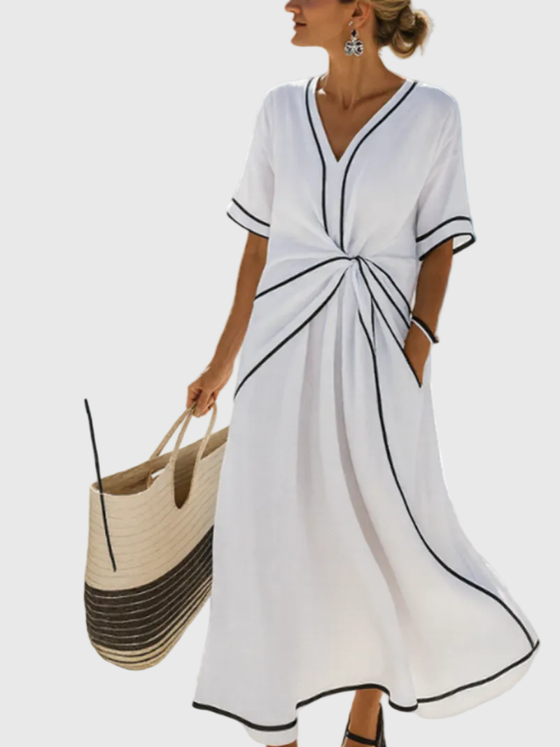 Helena | Maxi Jurk Drapé Zijkant