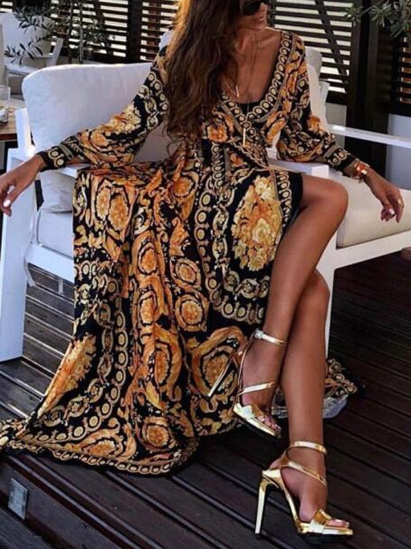 Faye - Boho Geprinte Jurk