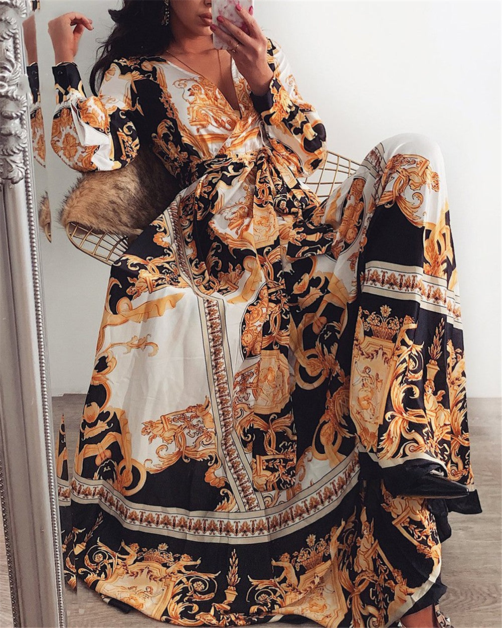 Faye - Boho Geprinte Jurk