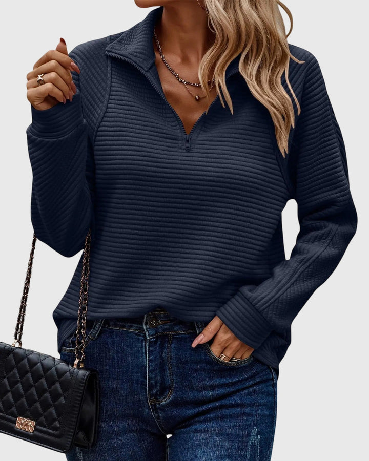 Christine | Elegante pullover met halve rits