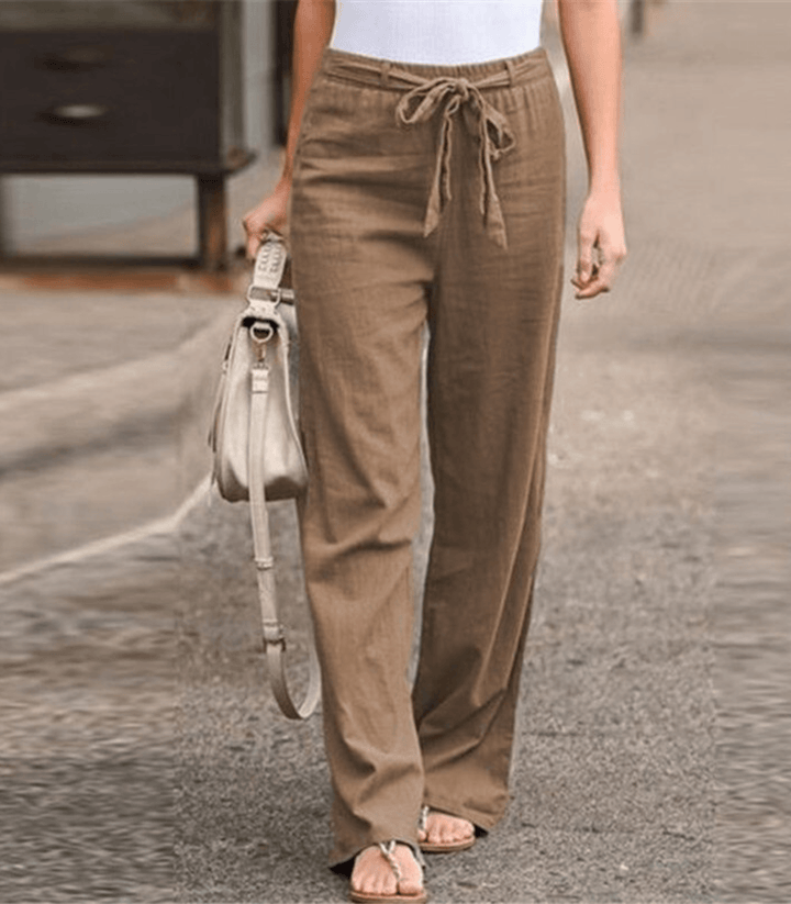 Joleen - Dames Ontspanningbroek met Koord en Elastische Taille