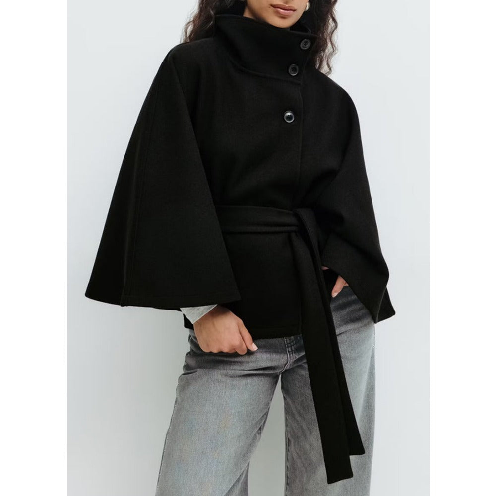 Estelle | Cape Mantel met Hoge Kraag