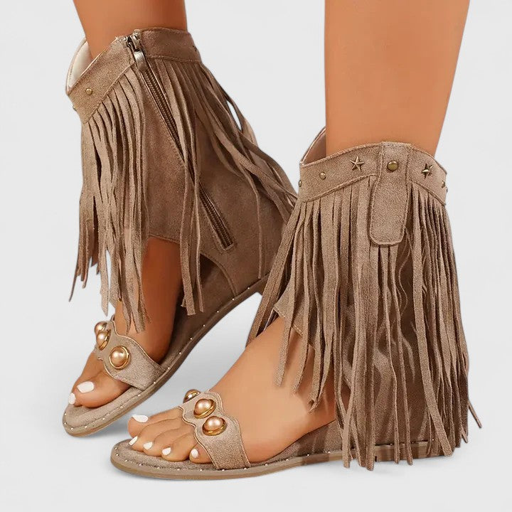 Eira - Chic Fringe Sandalen