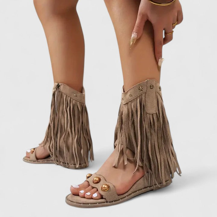 Eira - Chic Fringe Sandalen