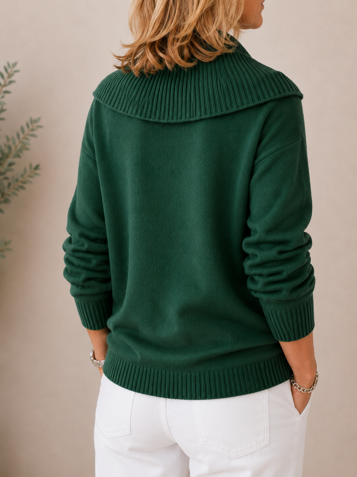 Zachte verder Kragenpullover