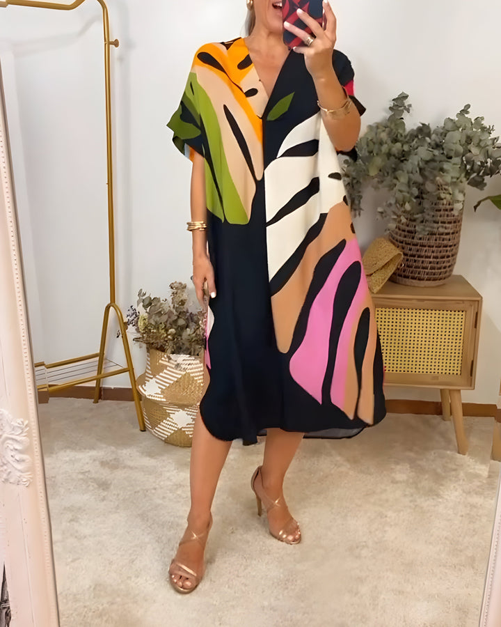 Rianna - Jurk met Abstracte Print