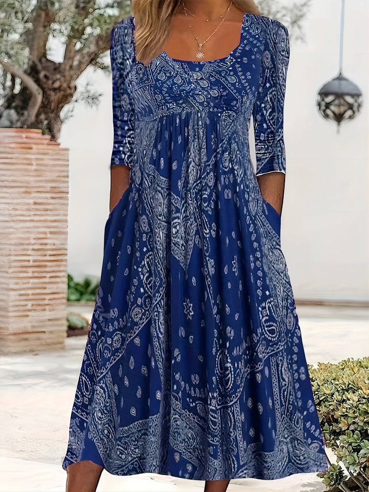 ELOWEN | MIDI JURK MET LANGE MOUWEN CASUAL