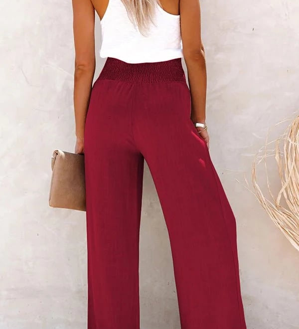 Ria | Losvallende broek met hoge taille