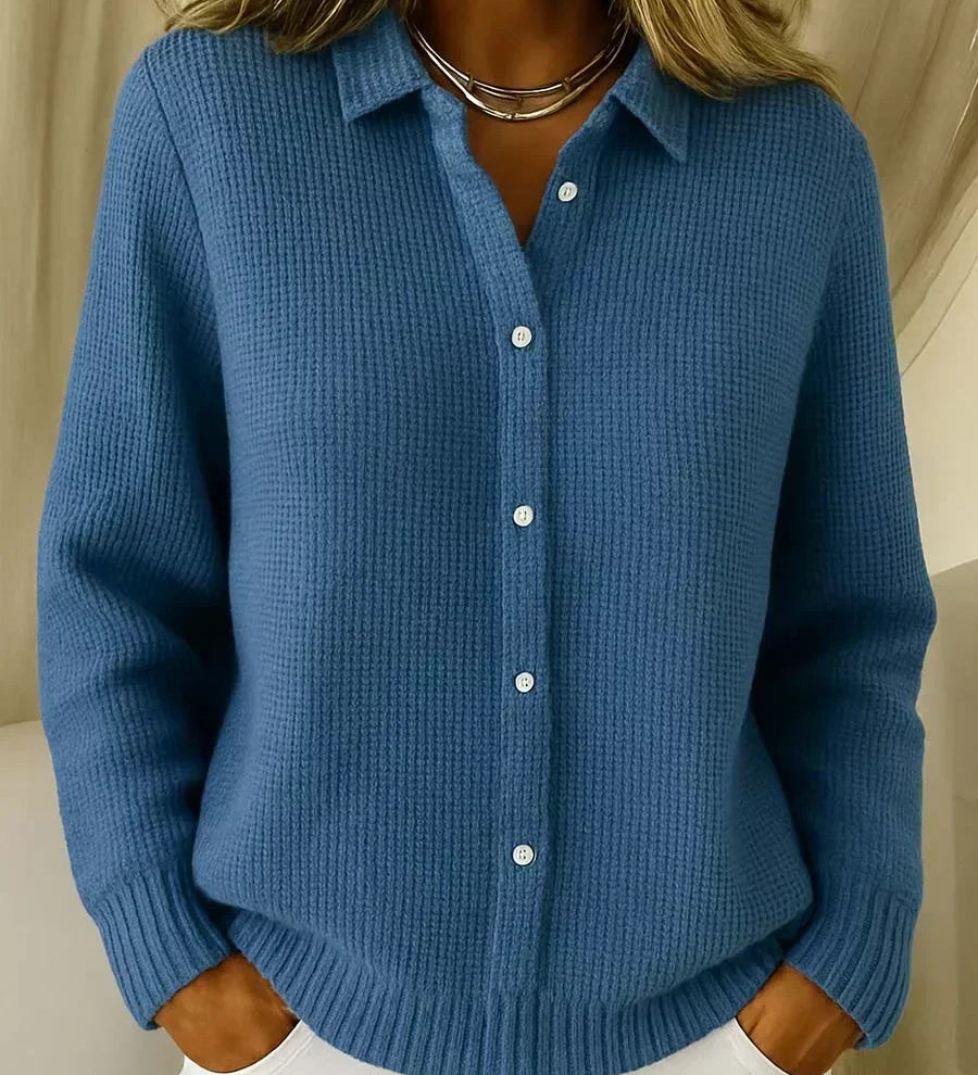Catharina | Gestructureerde Gebreide Cardigan met Knopen