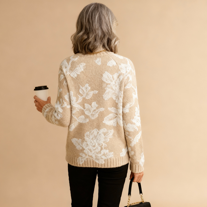 BELLA | TIMELOZE VINTAGE BLOEMEN TRUI MET ROLLENHALS