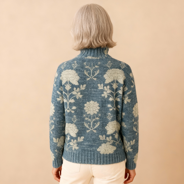 GEORGIA | TIMELOZE FLORAL KNIT TURTLENECK TRUI