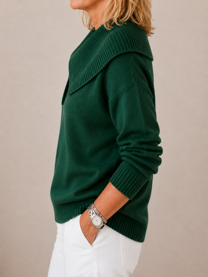 Zachte verder Kragenpullover