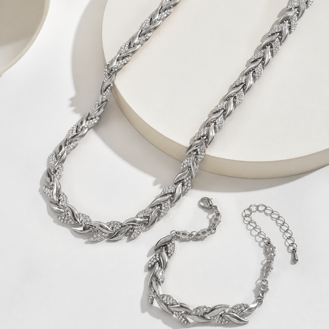 Elegante Glazen Strass Visstaart Set