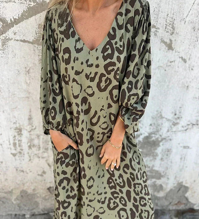 Jannie | Maxijurk met luipaardprint